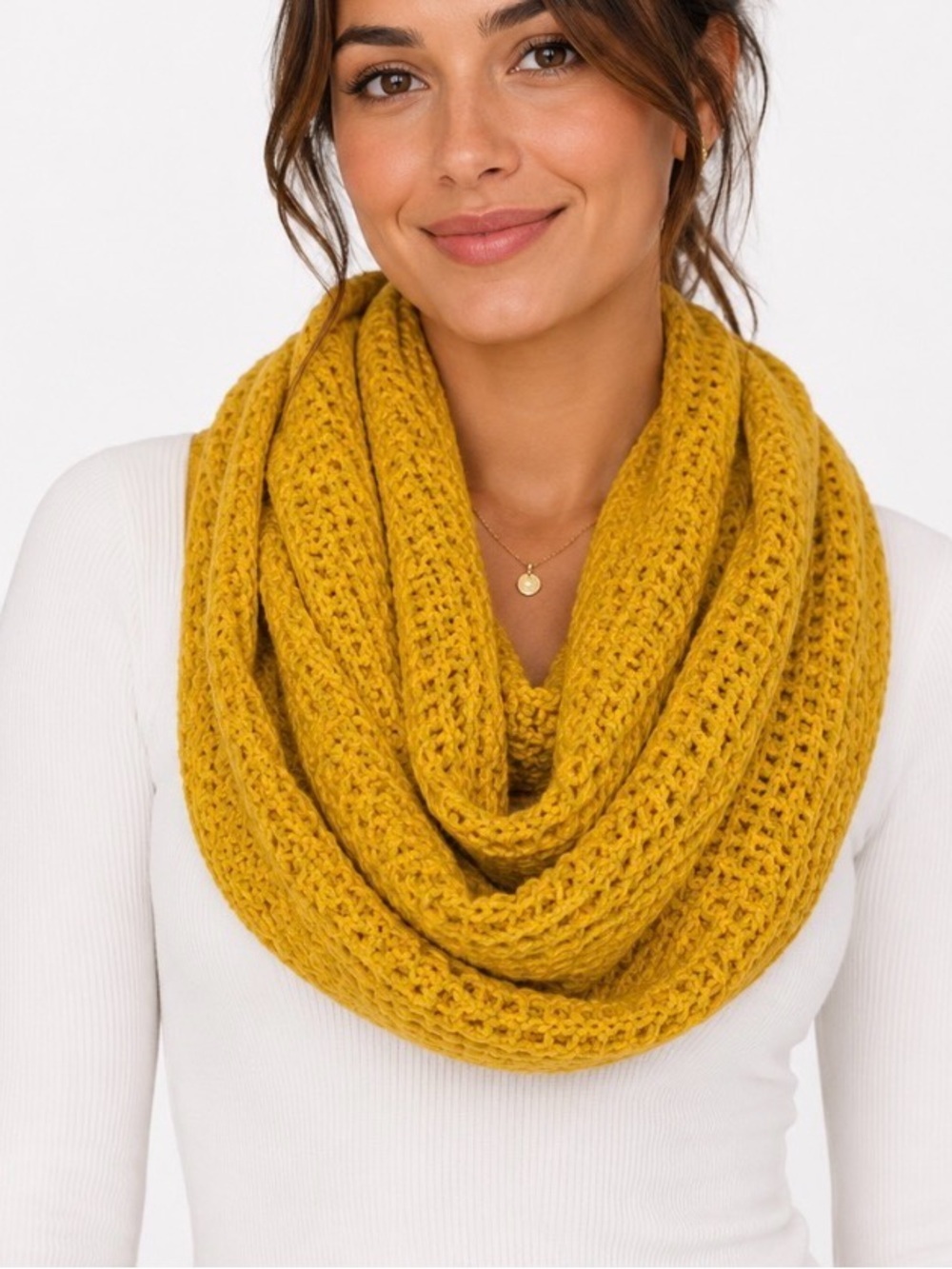 Wrapables Mustard Yellow Knit Infinity Scarf - Women Accessories breathable